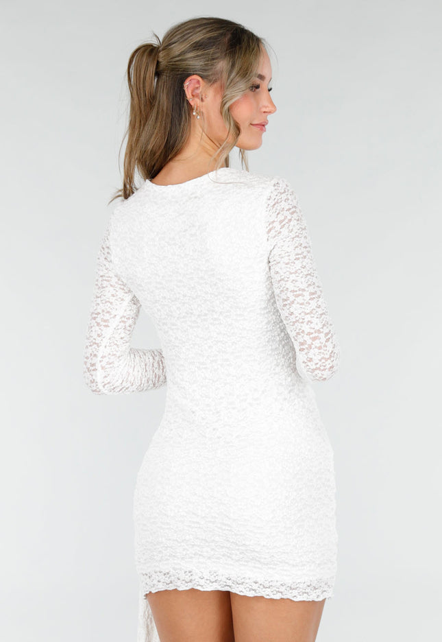 OP=OP.04.NL Witte Kanten Mini Jurk