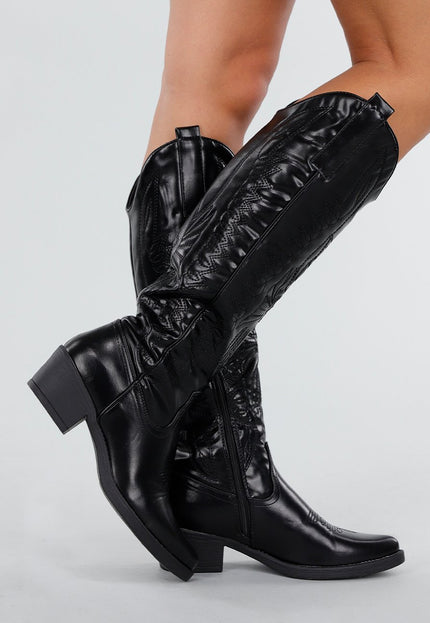 NEW101225 Zwarte Cowboylaarzen
