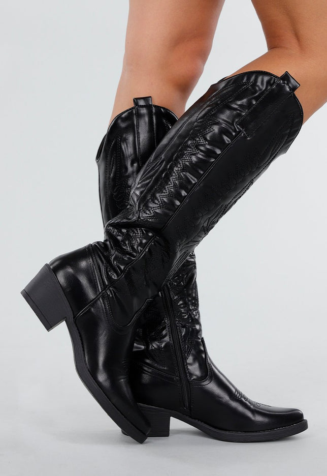 NEW101225 Zwarte Cowboylaarzen
