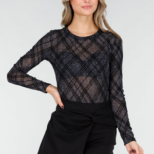 NEW101225 Zwarte Mesh Body