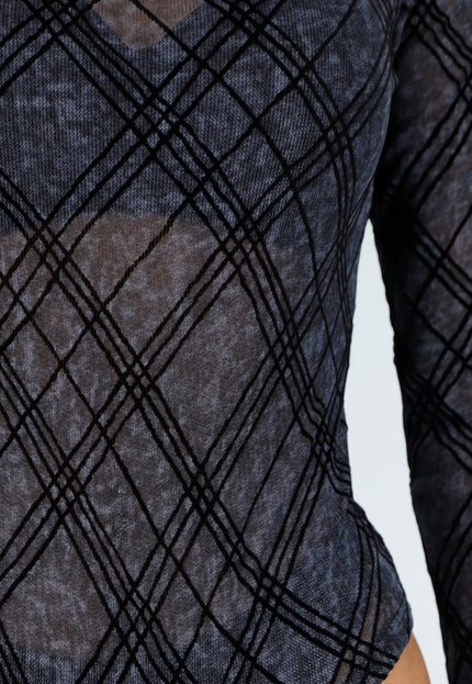 NEW101225 Zwarte Mesh Body