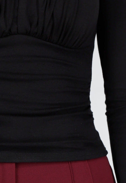 NEW101225 Zwarte Push-Up Longsleeve Top