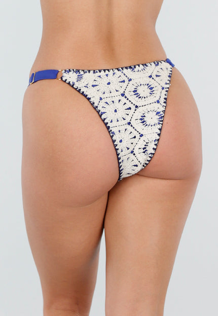 NEW110226 Blauw Witte Gehaakte Bikini Broekje