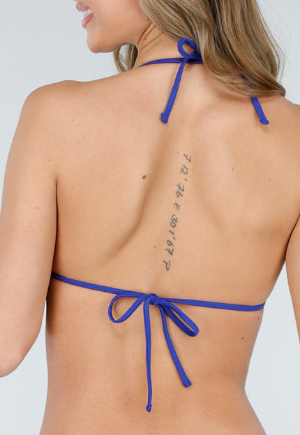 NEW110226 Blauw Witte Gehaakte Triangel Bikinitop