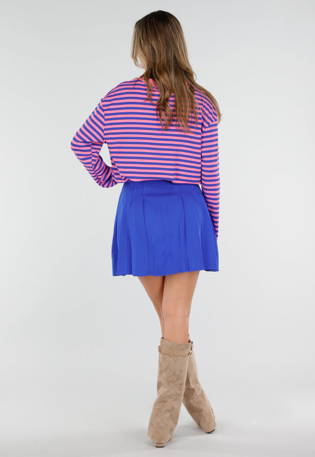 NEW110226 Roze en Blauwe Gestreepte Longsleeve
