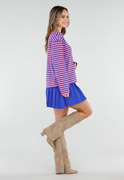 NEW110226 Roze en Blauwe Gestreepte Longsleeve