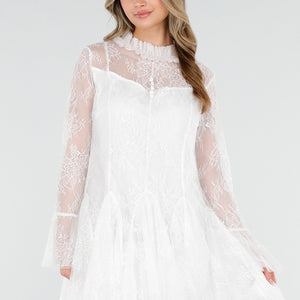 NEW110226 Wit Kort Kanten Jurkje