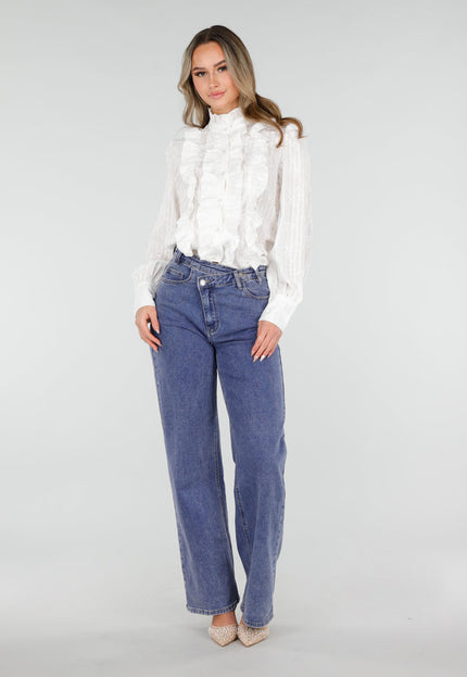 NEW110226 Witte Blouse met Ruches