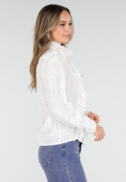 NEW110226 Witte Blouse met Ruches
