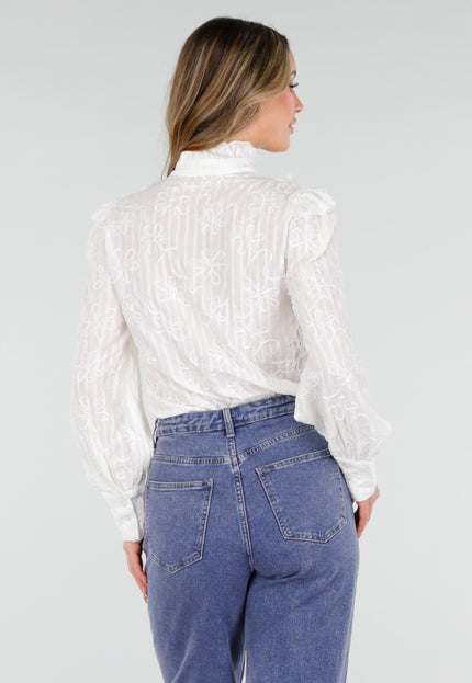NEW110226 Witte Blouse met Ruches