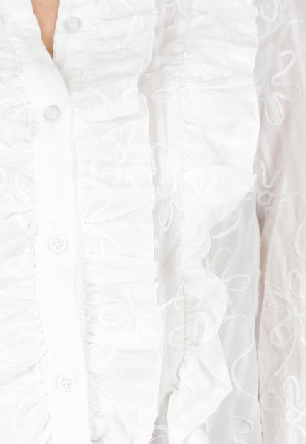 NEW110226 Witte Blouse met Ruches