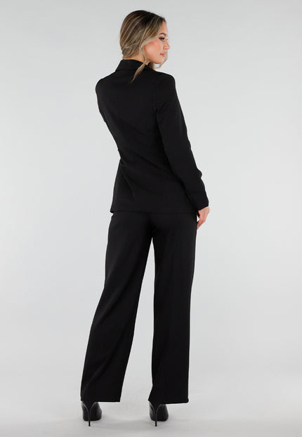 NEW110226 Zwarte Blazer met Gesp Ceintuur