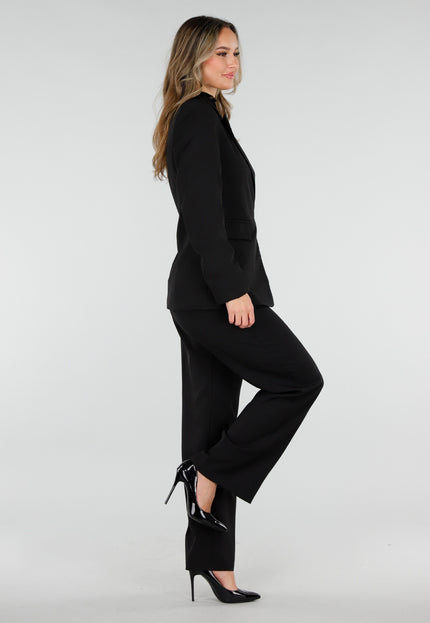 NEW110226 Zwarte Blazer met Gesp Ceintuur