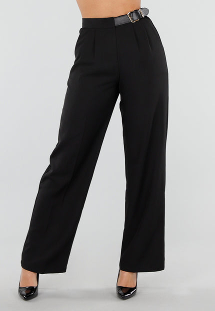 NEW110226 Zwarte Pantalon met Vaste Ceintuur