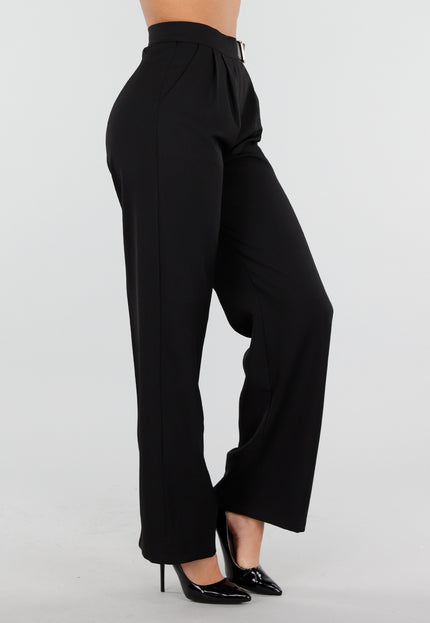 NEW110226 Zwarte Pantalon met Vaste Ceintuur