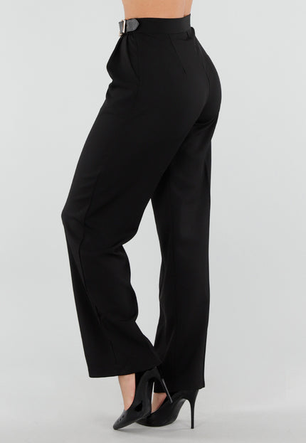 NEW110226 Zwarte Pantalon met Vaste Ceintuur