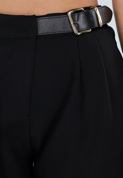 NEW110226 Zwarte Pantalon met Vaste Ceintuur