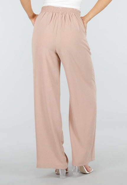 NEW110326 Beige Linnenlook Petite Pantalon
