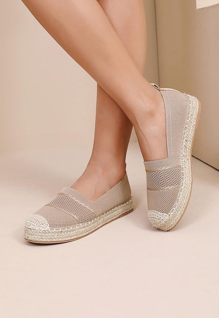 NEW110326 Beige Gehaakte Espadrilles Instappers