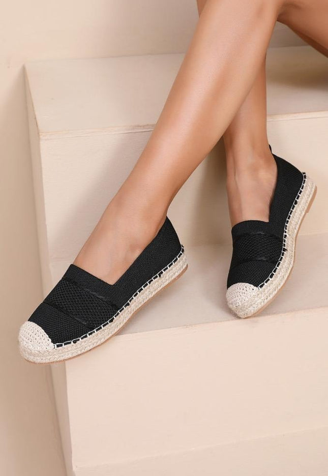 NEW110326 Zwarte Espadrilles Instappers