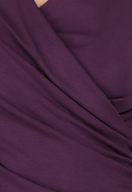 NEW110326 Paarse Overslag Top met Lange Mouwen