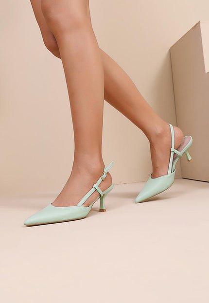 NEW110326 Mintgroene Slingback Hakken