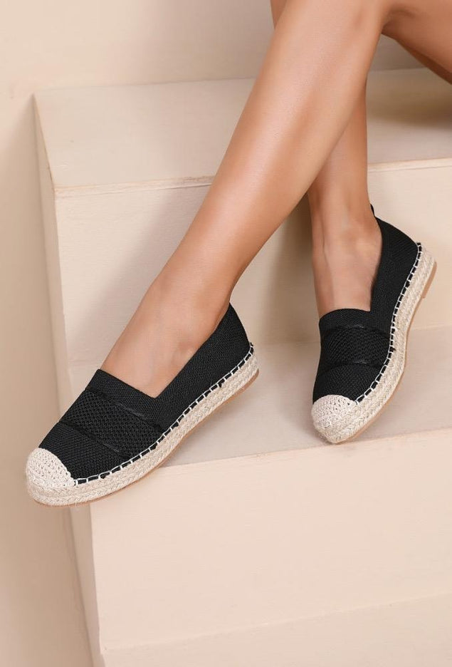 NEW110326 Zwarte Espadrilles Instappers