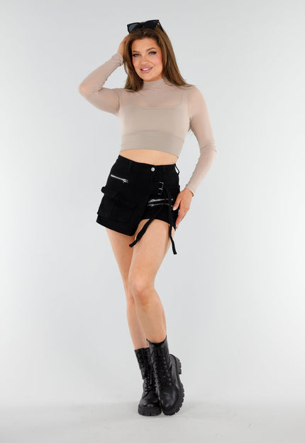 NEW110625 Beige Mesh Sporttop met BH