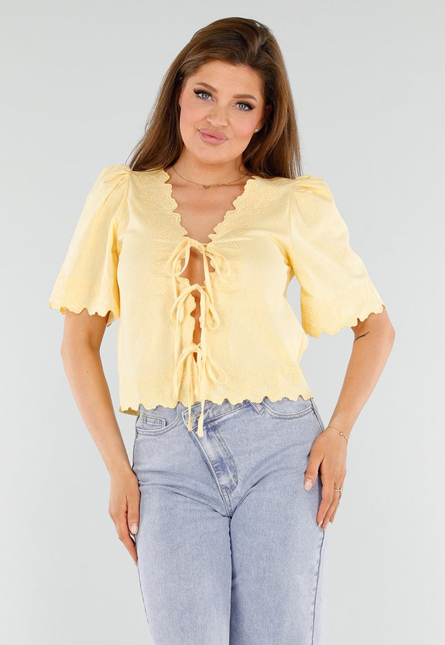 NEW110625 Butter Yellow Top met Striksluiting