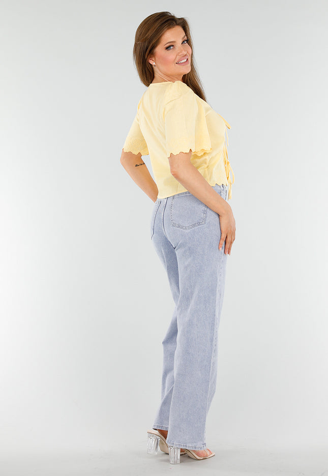 NEW110625 Butter Yellow Top met Striksluiting