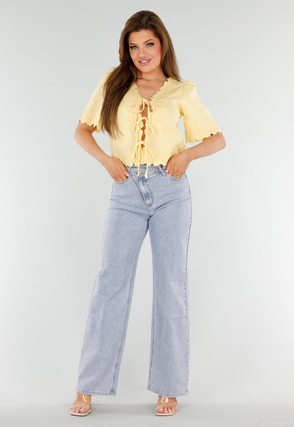 NEW110625 Butter Yellow Top met Striksluiting