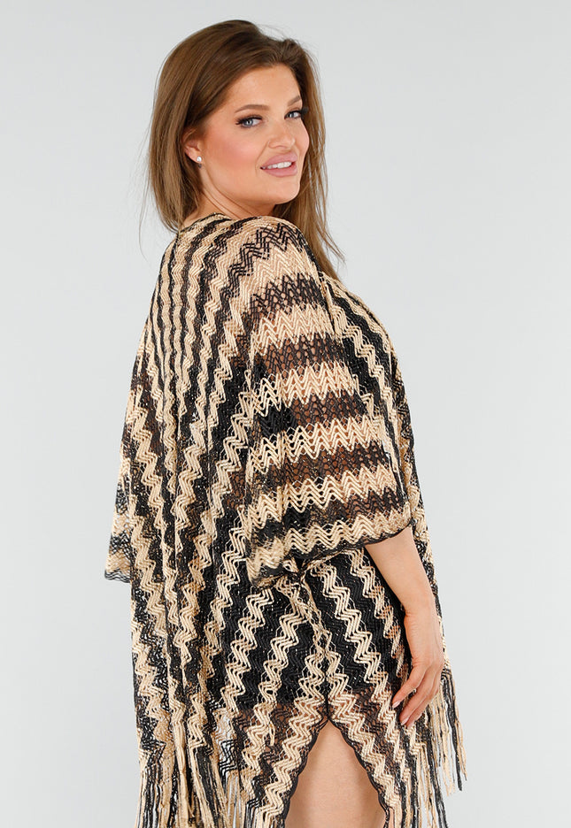 NEW110625 Goud-Zwarte Festival Kimono