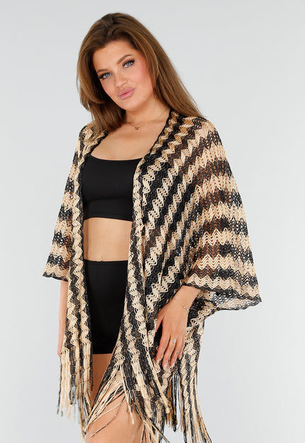 NEW110625 Goud-Zwarte Festival Kimono