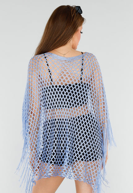 NEW110625 Lichtblauwe Fishnet Cover-Up