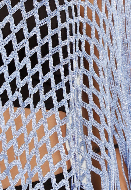 NEW110625 Lichtblauwe Fishnet Cover-Up