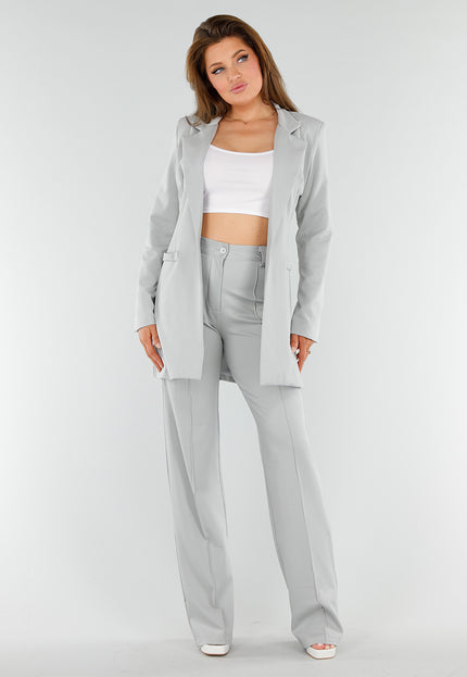 NEW110625 Lichtgrijze Tall Elastische Pantalon