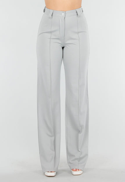 NEW110625 Lichtgrijze Tall Elastische Pantalon
