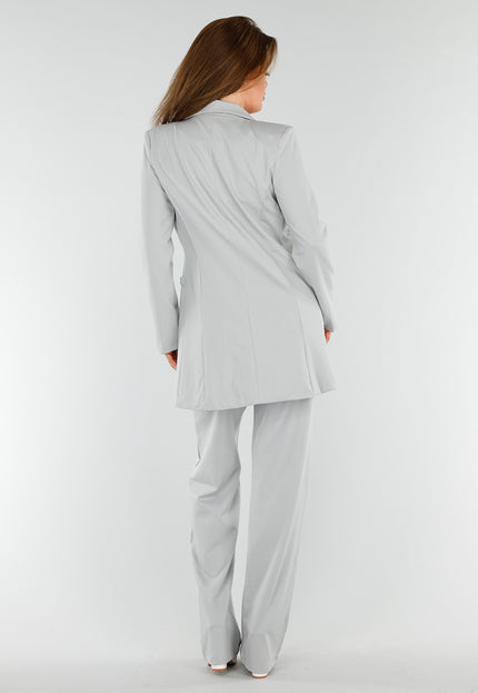 NEW110625 Lichtgrijze Tall Elastische Pantalon