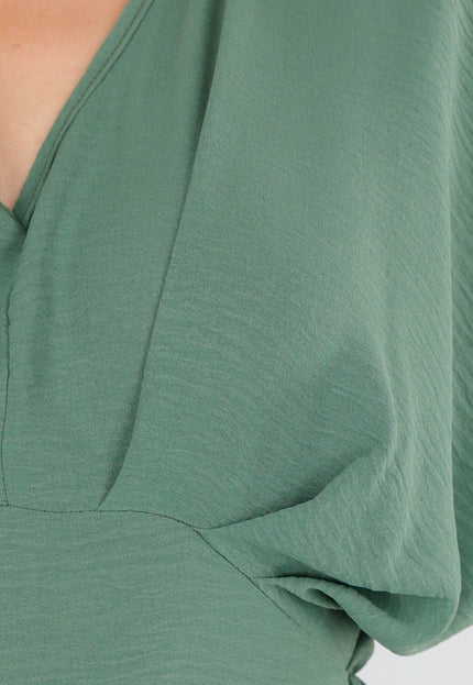 NEW110625 Mosgroene Jumpsuit met V-Hals