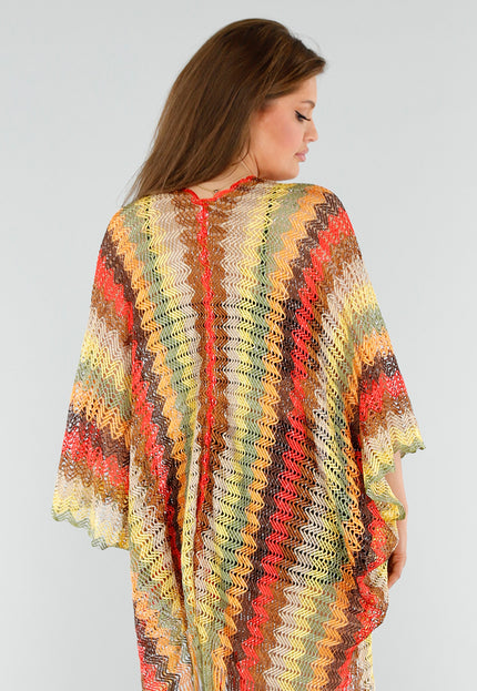 NEW110625 Multicolor Kimono met Franjes