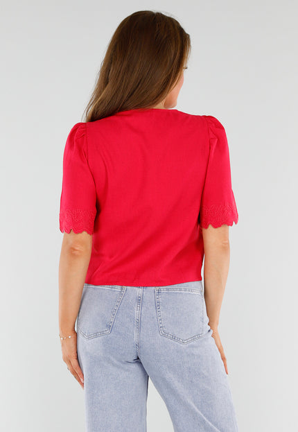 NEW110625 Rode Top met Striksluiting