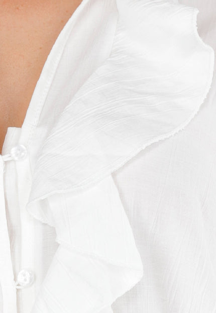 NEW110625 Witte Blouse met Ruches