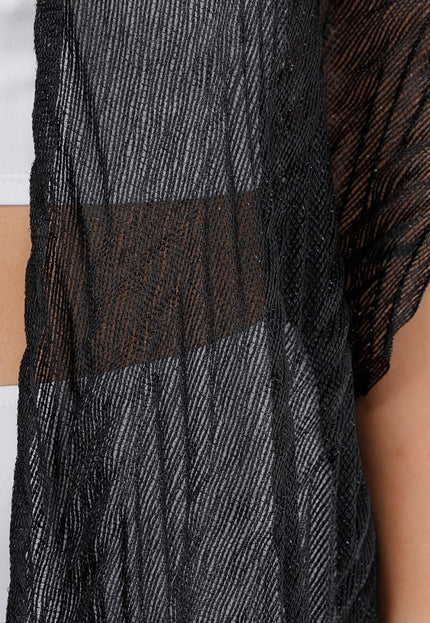 NEW110625 Zwarte Cover-Up met Franjes