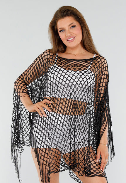 NEW110625 Zwarte Fishnet Festival Top