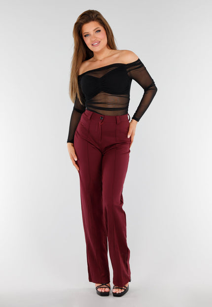OP=OP.35.NL Zwarte Mesh Off-Shoulder Top