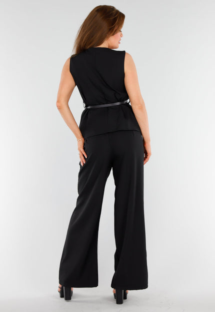 NEW110625 Zwarte Set met Top en Wijde Broek
