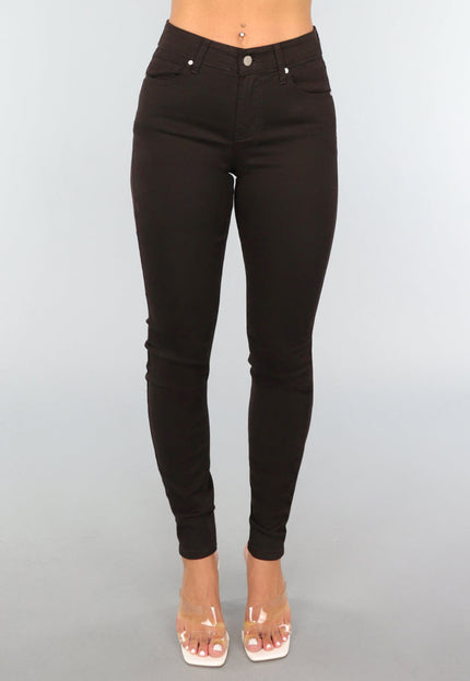 NEW1109 Donkerbruine Skinny Jeans