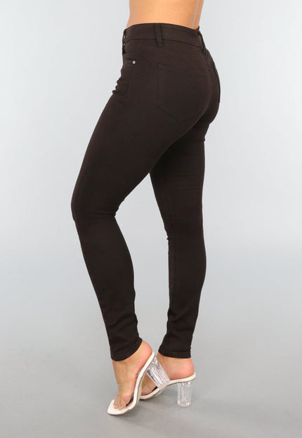 NEW1109 Donkerbruine Skinny Jeans