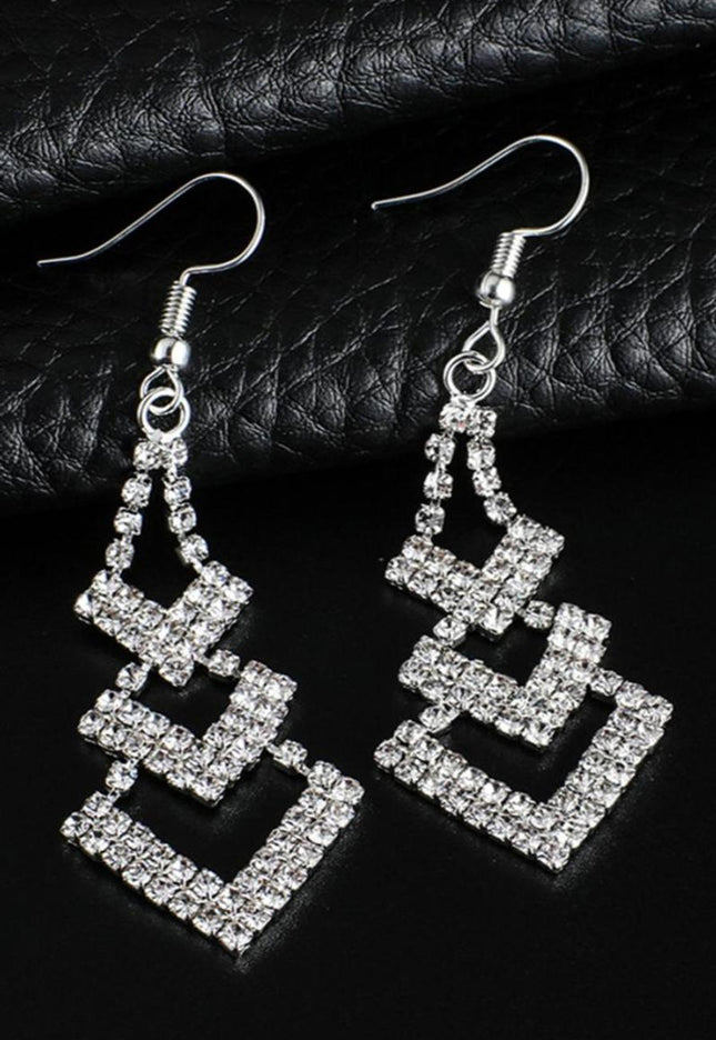 NEW1109 Zilveren Stainless Statement Strass Oorbellen