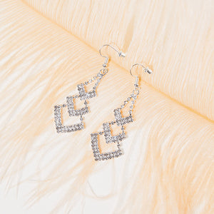 NEW1109 Zilveren Stainless Statement Strass Oorbellen